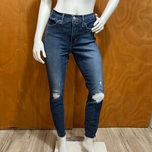 Levi's 311 Shaping Skinny Jeans Women 30x30 Dark Wash Distressed Stretch Denim